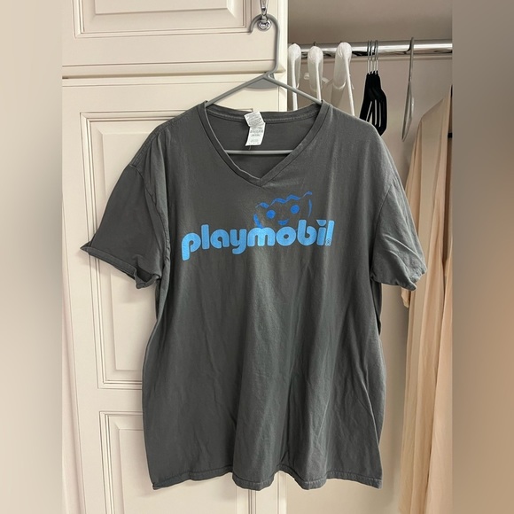 Other - 3/$15 Playmobil T-Shirt Unisex XL Gray with blue logo print
